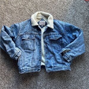 Dry Goods Blue Denim Jacket with Sherpa Collar